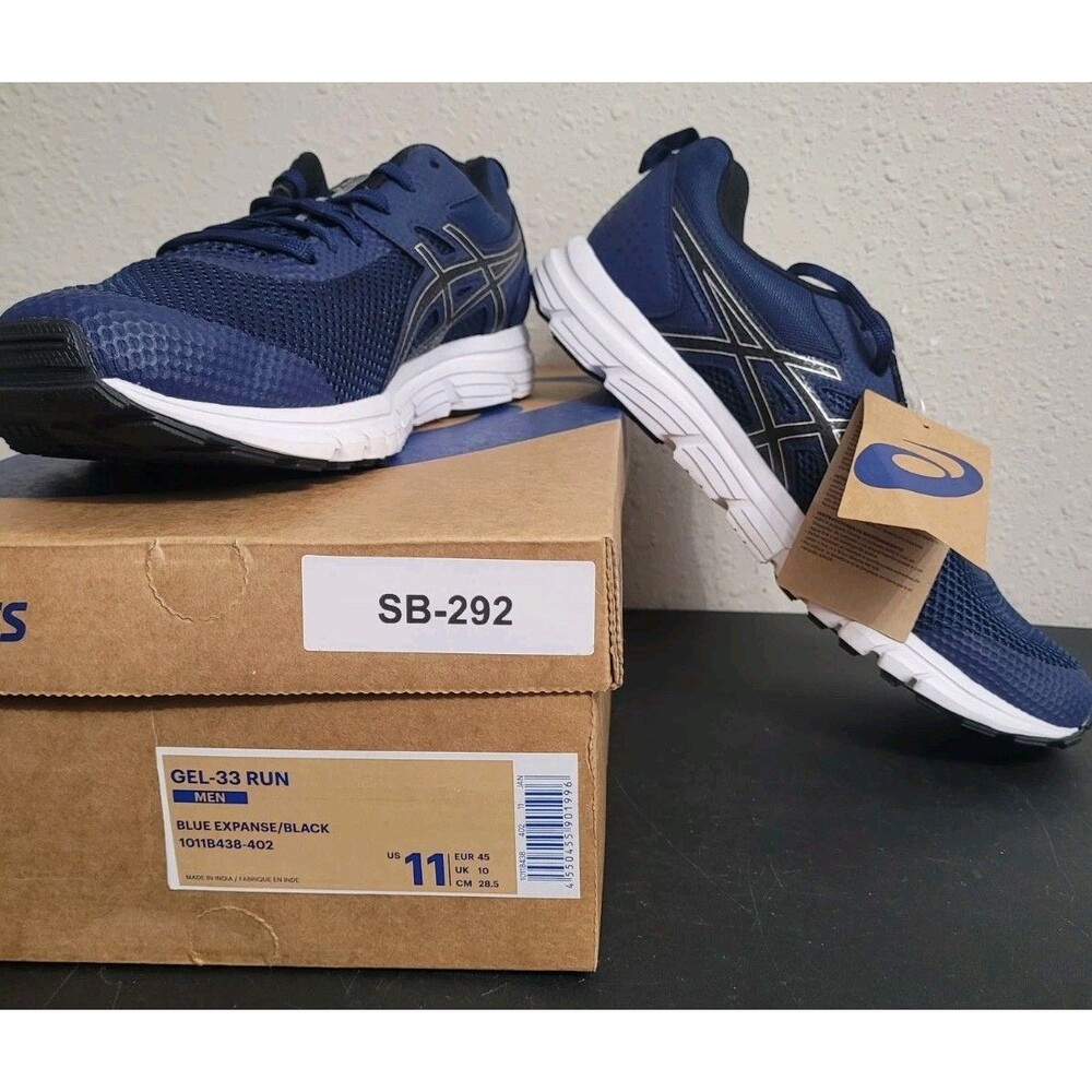 ASICS Gel-33 Run Men's 11 Blue Expanse Black Running Shoes NWT 1011B438-402